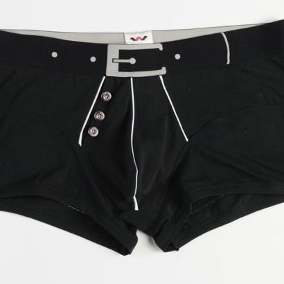 Black Cotton Boxer with a black belt