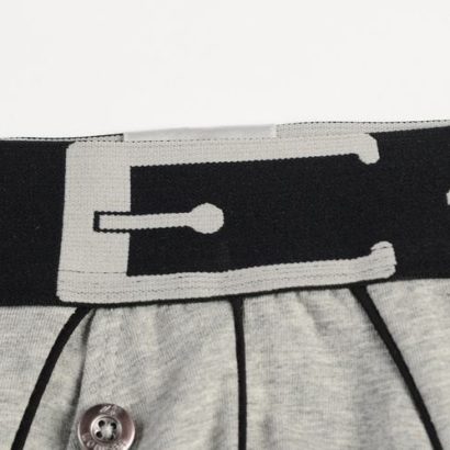 Gray Cotton Boxer with a Black Belt