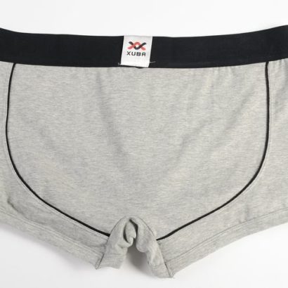 Gray Cotton Boxer with a Black Belt