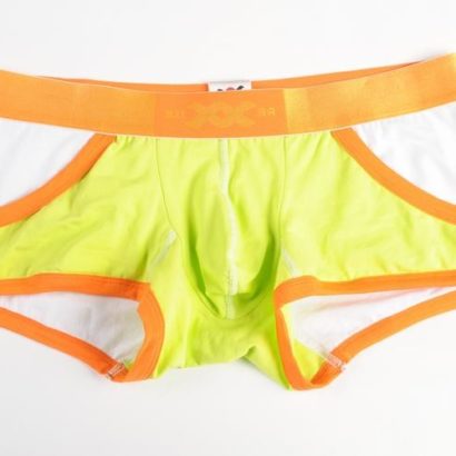 First class green yellow cotton Boxer with a uniqie orange belt