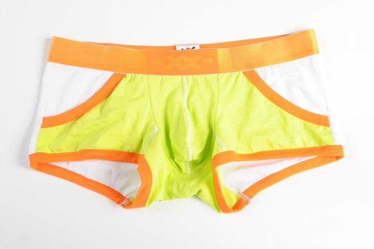 First class green yellow cotton Boxer with a uniqie orange belt