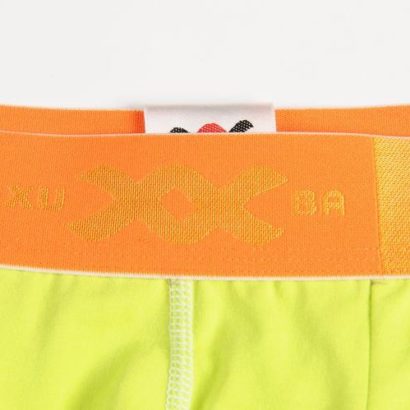 First class green yellow cotton Boxer with a uniqie orange belt