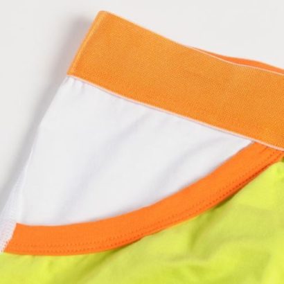 First class green yellow cotton Boxer with a uniqie orange belt