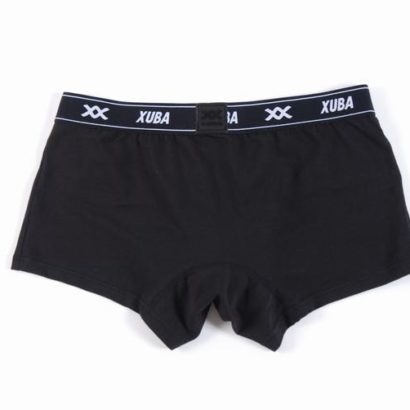 Black Cotton Boxer with white lines