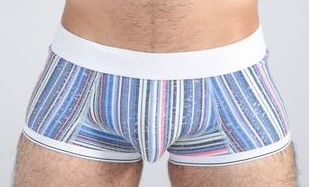 First class striped multi color blue and white cotton boxer