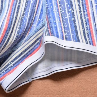 First class striped multi color blue and white cotton boxer