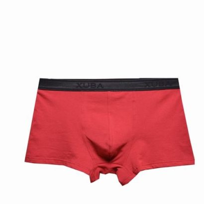 High class dark red cotton boxer with black belt