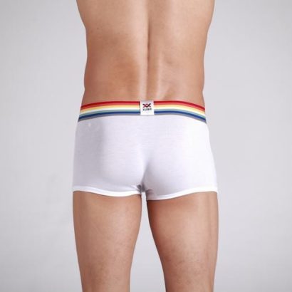 Boxer bright white with a distinctive solid belt