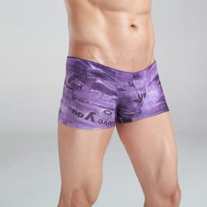 Boxer cotton jeans style violet colors for men