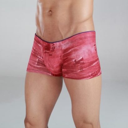Boxer cotton jeans style red colors for men