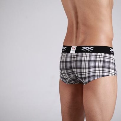 Plaid black & Gray Cotton Trunk Boxer