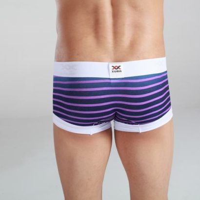 Striped blue & violet Cotton Trunk Boxer