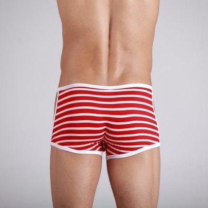 Striped Red & White opened side Cotton Trunk Boxer