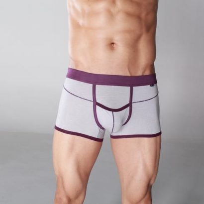 Gray Cotton Brief Boxer decorated with Pastel Violet line