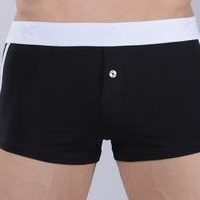 Black first copy cotton boxer with a white belt