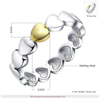 Hearts ring silver 925 with a unique design