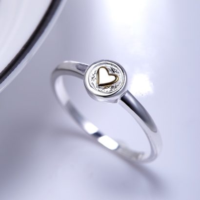 The Heart sterling silver ring plated with gold 18 k