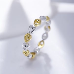 Water drop ring has an innovative design made from 925 silver and plated with pure gold 18k, for gifts