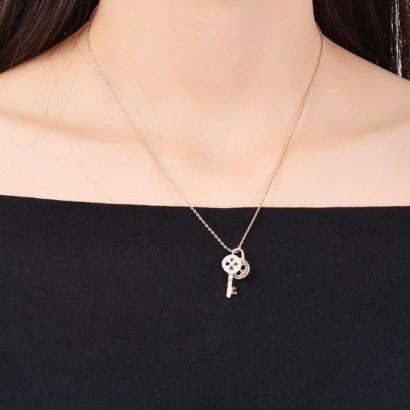 Lock and Key necklace has a unique design and plated with gold