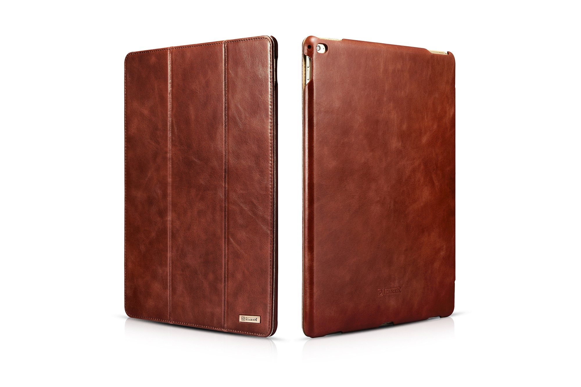 iPad Pro 12.9 inch Cover Vintage Leather With Triple Folded Design Real Cowhide Leather