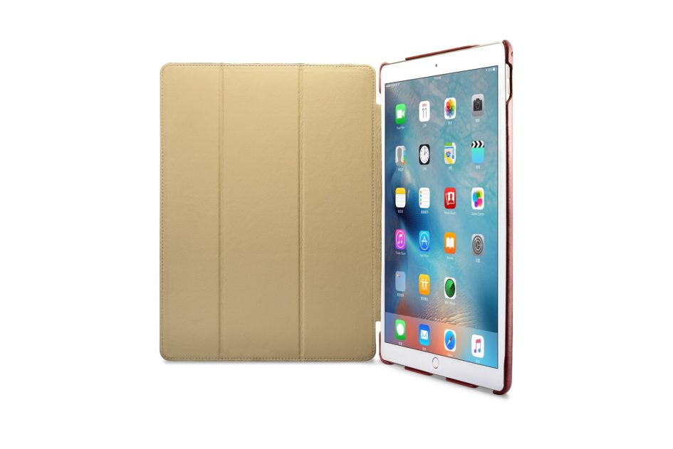 iPad Pro 12.9 inch Cover Vintage Leather With Triple Folded Design Real Cowhide Leather