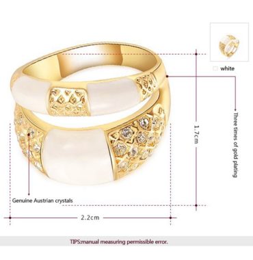 A luxurious three times plated ring inlaid with genuine austrian crystals