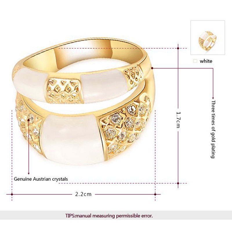 A luxurious three times plated ring inlaid with genuine austrian crystals