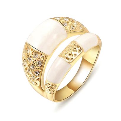 A luxurious three times plated ring inlaid with genuine austrian crystals