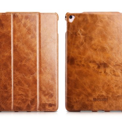 iPad Pro 9.7 inch Oil Wax Vintage Genuine Leather Folio iCarer Case