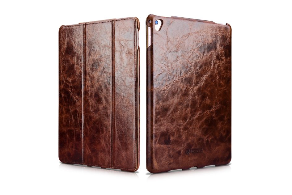 iPad Pro 9.7 inch Oil Wax Vintage Genuine Leather Folio iCarer Case