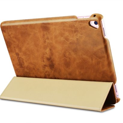 iPad Pro 9.7 inch Oil Wax Vintage Genuine Leather Folio iCarer Case