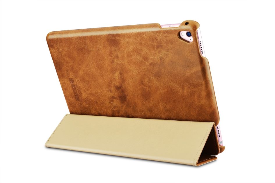 iPad Pro 9.7 inch Oil Wax Vintage Genuine Leather Folio iCarer Case