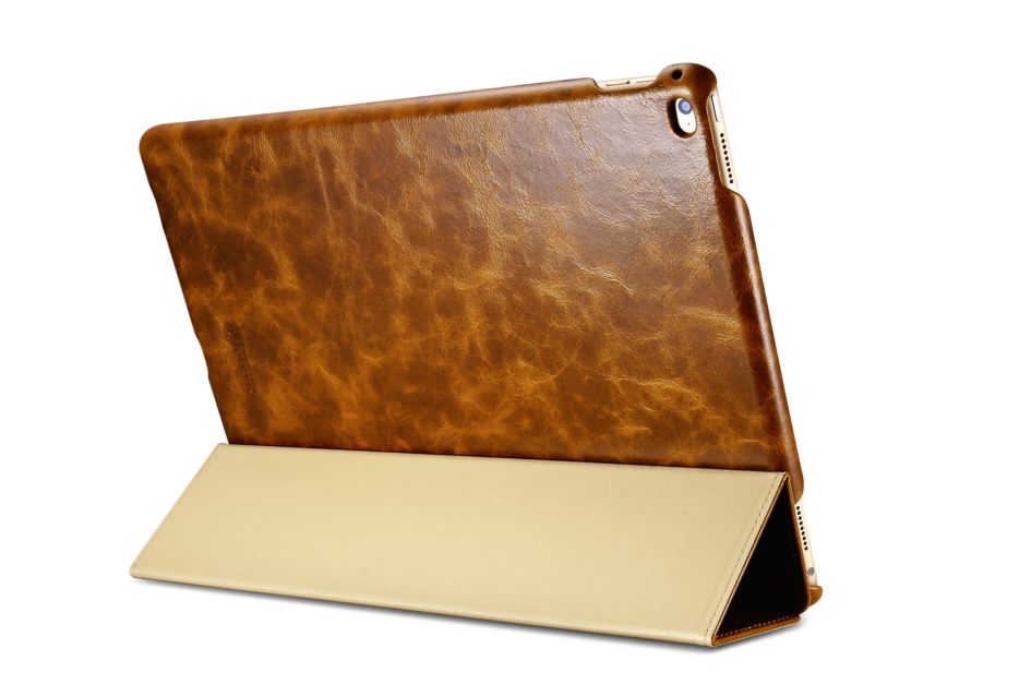 iPad Pro 12.9 inch Oil Wax Vintage Genuine Leather Folio iCarer Case