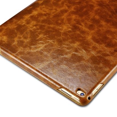 iPad Pro 12.9 inch Oil Wax Vintage Genuine Leather Folio iCarer Case