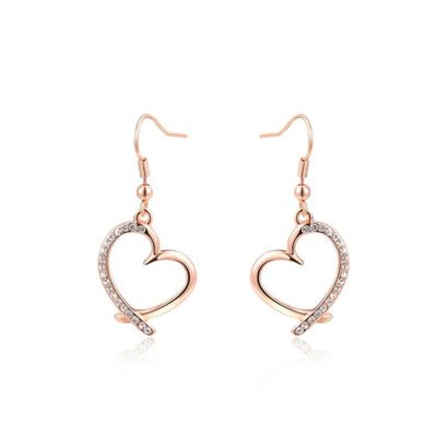 The Heart earring, three times gold plated and inlaid with swiss crystals