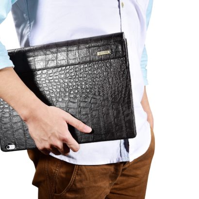 Surface Book Embossed Crocodile Genuine Leather Detachable Folio Case