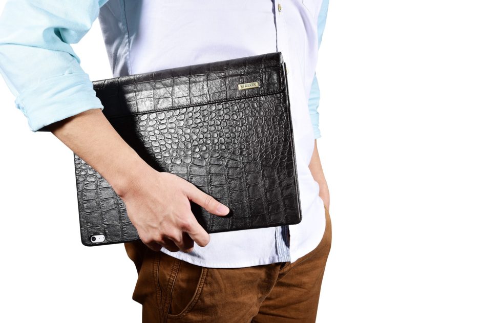 Surface Book Embossed Crocodile Genuine Leather Detachable Folio Case