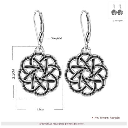 Special copper earring with Guilloche design and silver plated