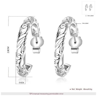 Special earring with Meander decoration and plated with silver