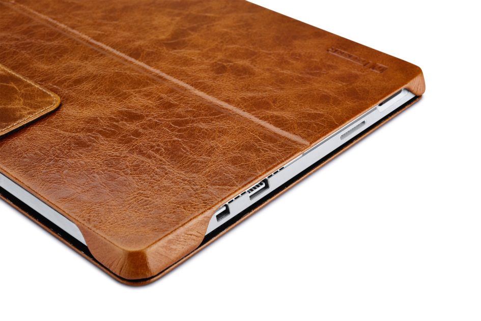 Surface Pro4 Oil Wax Vintage Genuine Leather Folio Case