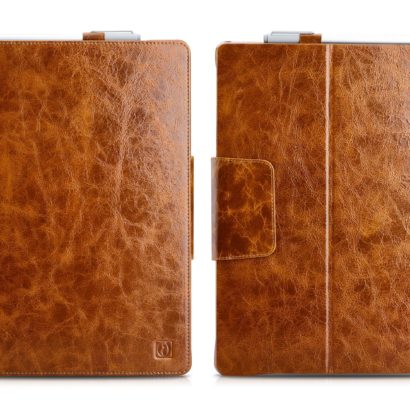 Surface Pro4 Oil Wax Vintage Genuine Leather Folio Case