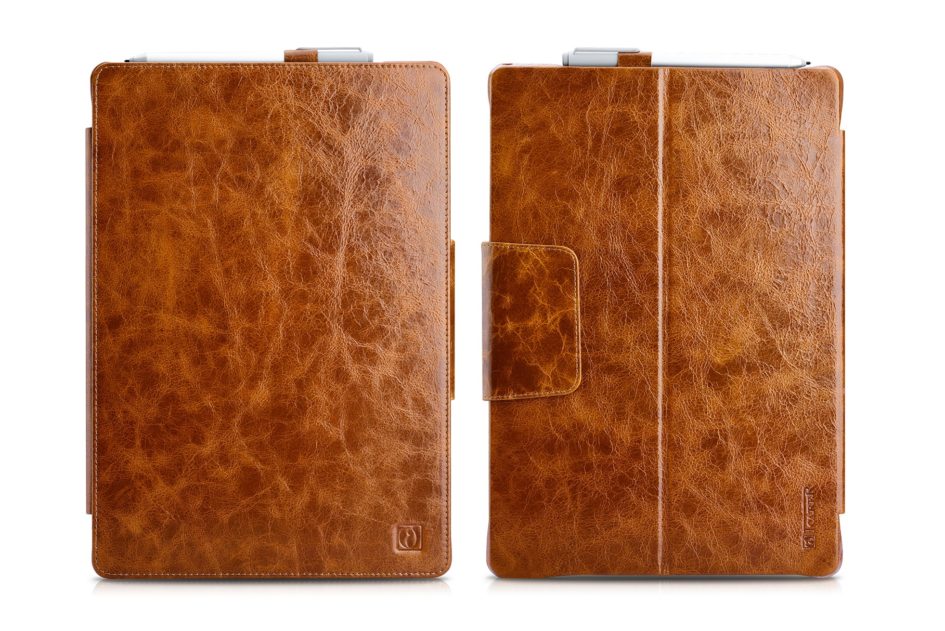 Surface Pro4 Oil Wax Vintage Genuine Leather Folio Case