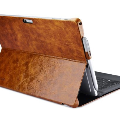 Surface Pro4 Oil Wax Vintage Genuine Leather Folio Case