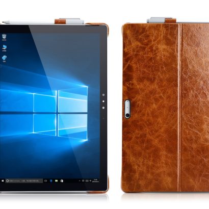 Surface Pro4 Oil Wax Vintage Genuine Leather Back Cover