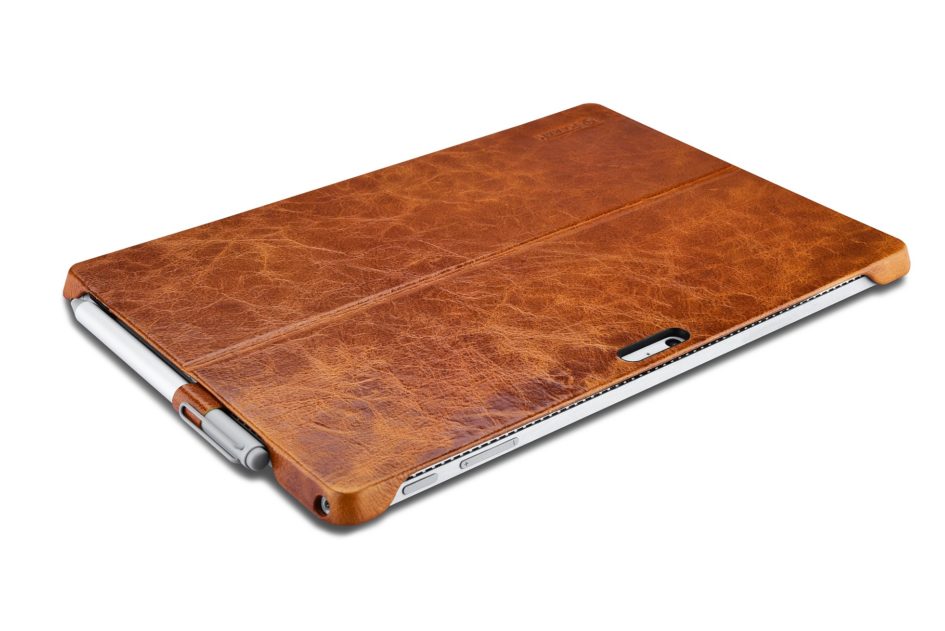 Surface Pro4 Oil Wax Vintage Genuine Leather Back Cover