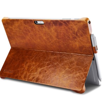 Surface Pro4 Oil Wax Vintage Genuine Leather Back Cover