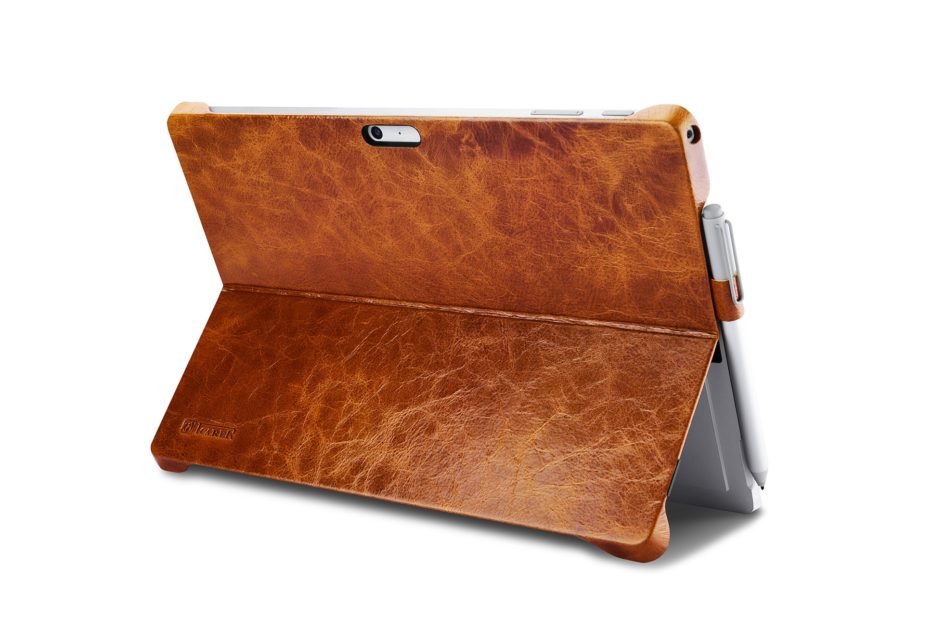 Surface Pro4 Oil Wax Vintage Genuine Leather Back Cover