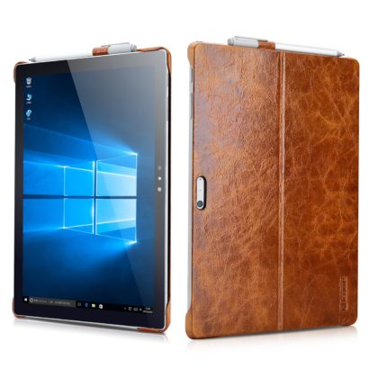 Surface Pro4 Oil Wax Vintage Genuine Leather Back Cover