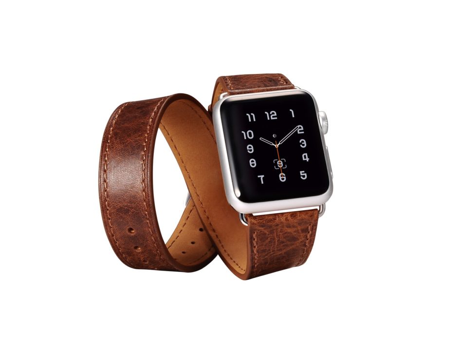 Classic Genuine Leather Quadri Watchband Series For Apple Watch