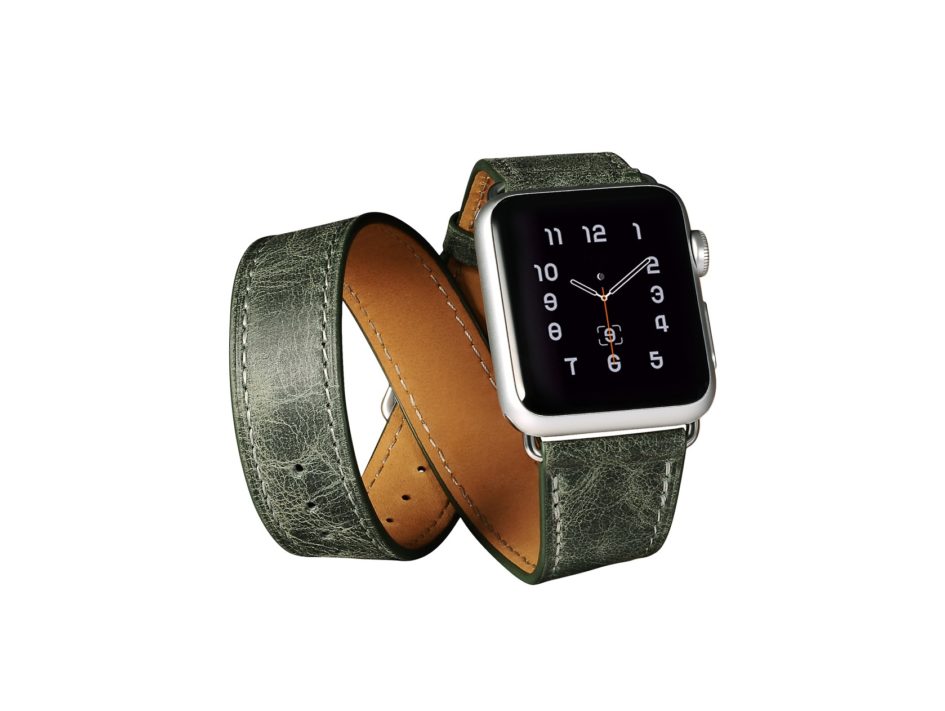 Classic Genuine Leather Quadri Watchband Series For Apple Watch